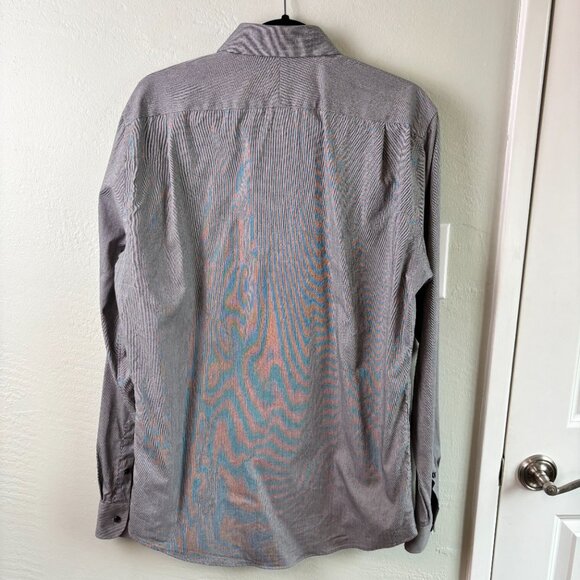 Nordstrom Shirt Men's Button Down Long Sleeve Micro-Check Non-Iron Trim Fit 16 - Picture 5 of 8